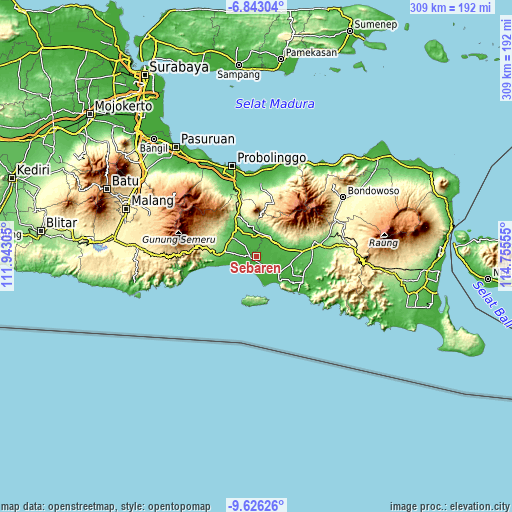 Topographic map of Sebaren
