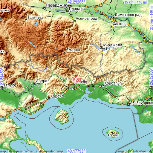 Topographic map of Mýki