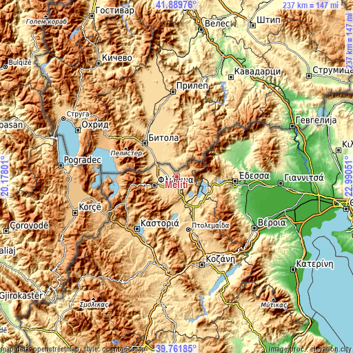 Topographic map of Melíti