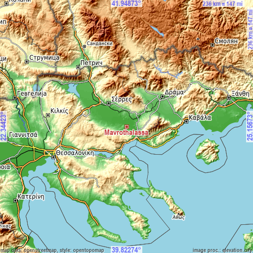 Topographic map of Mavrothálassa