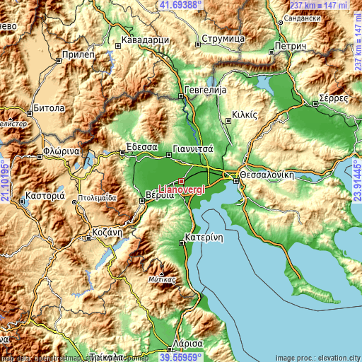 Topographic map of Lianovérgi