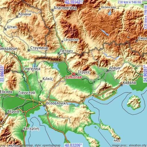 Topographic map of Lefkónas