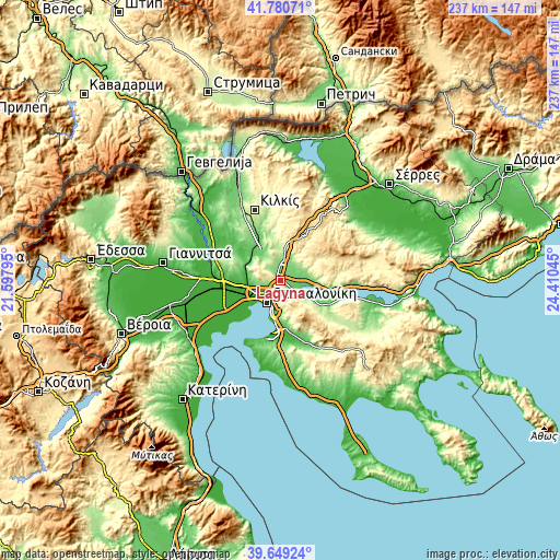 Topographic map of Lagyná