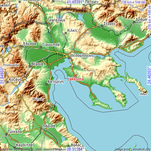 Topographic map of Lákkoma