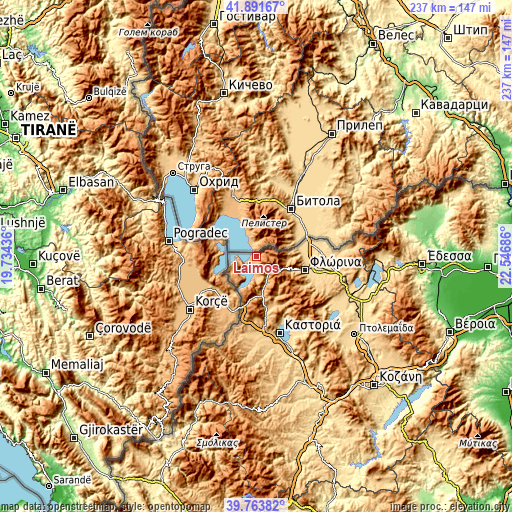 Topographic map of Laimós