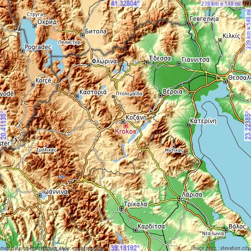 Topographic map of Krókos