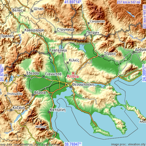 Topographic map of Krithiá