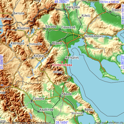 Topographic map of Kontariótissa