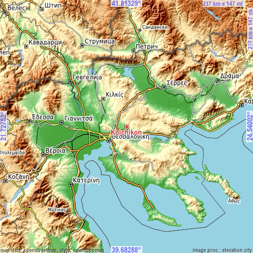 Topographic map of Kolchikón