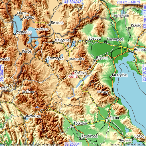 Topographic map of Koíla