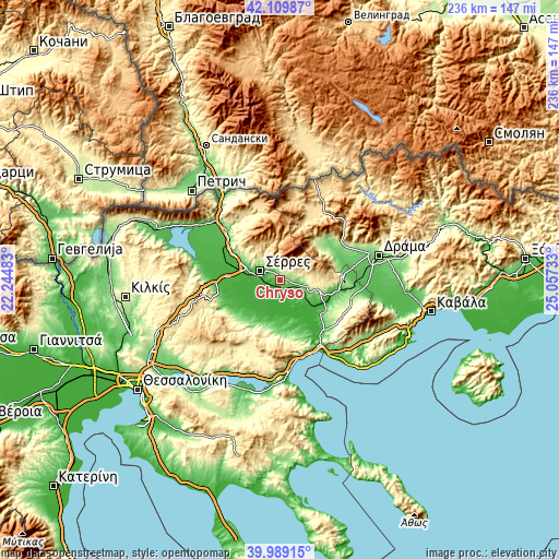 Topographic map of Chrysó