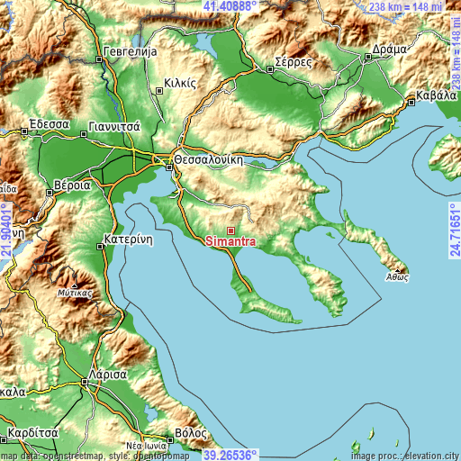 Topographic map of Símantra