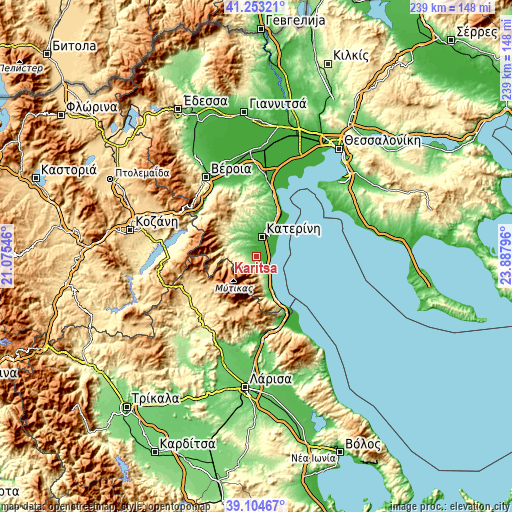 Topographic map of Karítsa