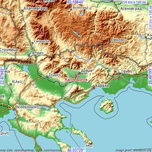 Topographic map of Kalós Agrós