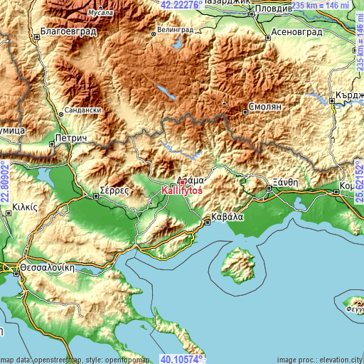 Topographic map of Kallífytos