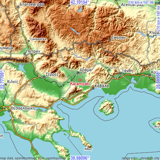 Topographic map of Kalampáki