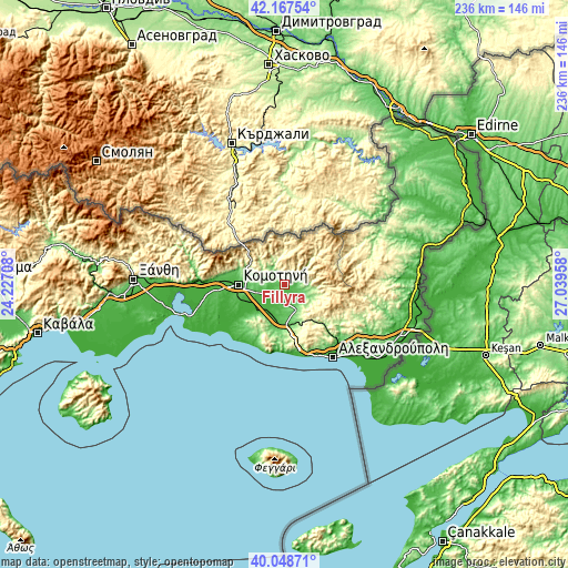 Topographic map of Fillýra