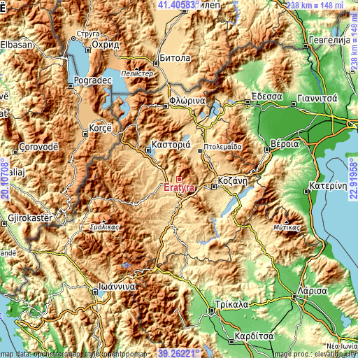 Topographic map of Erátyra