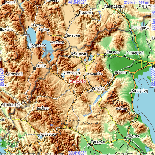 Topographic map of Empório