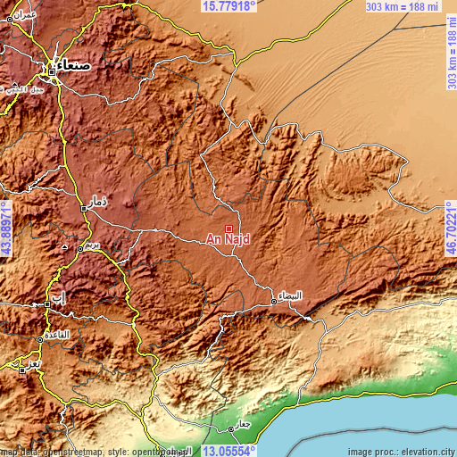 Topographic map of An Najd