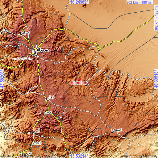 Topographic map of Raḩabah
