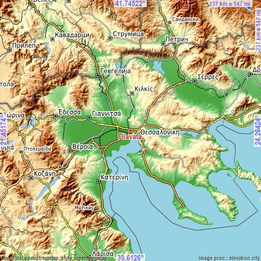 Topographic map of Diavatá