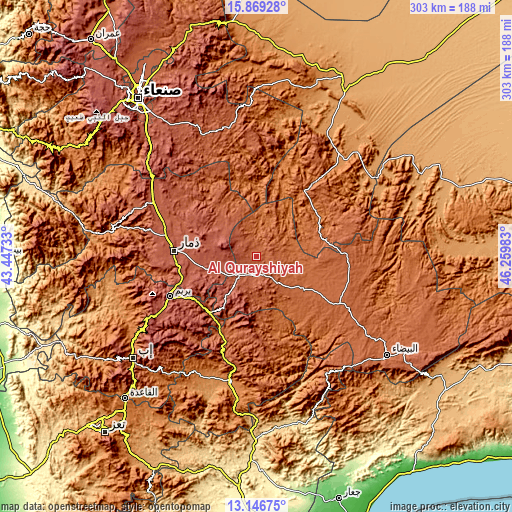 Topographic map of Al Qurayshīyah