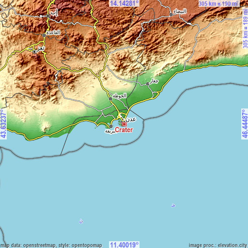 Topographic map of Crater