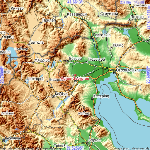 Topographic map of Ágios Geórgios