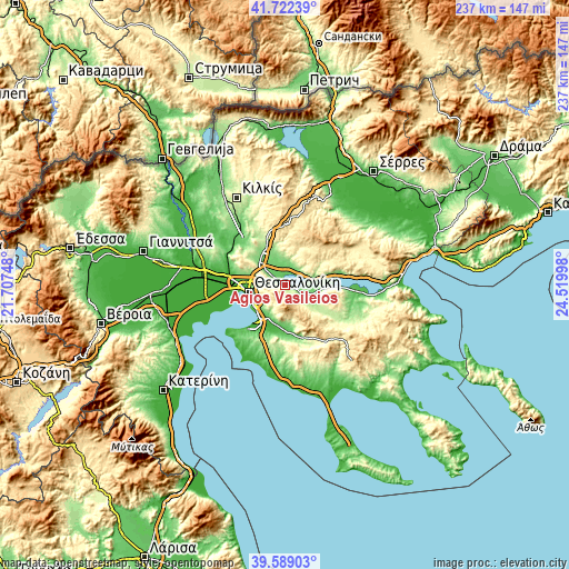 Topographic map of Ágios Vasíleios