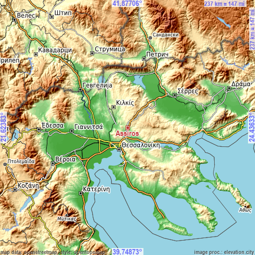 Topographic map of Ássiros