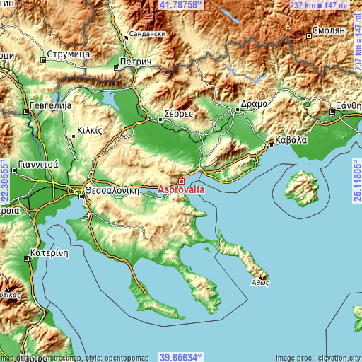 Topographic map of Asproválta