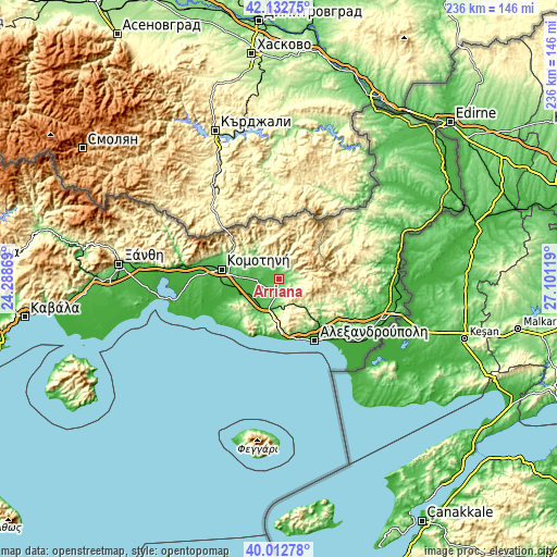 Topographic map of Arrianá