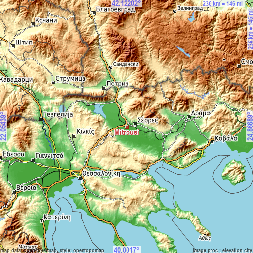 Topographic map of Mitroúsi