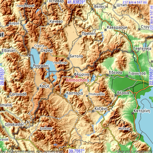 Topographic map of Ammochóri