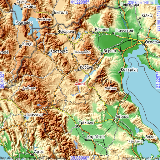 Topographic map of Aianí