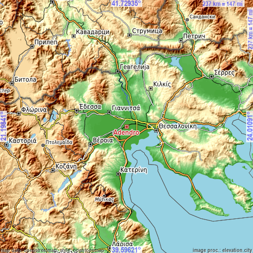 Topographic map of Ádendro