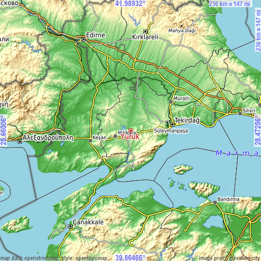Topographic map of Yürük