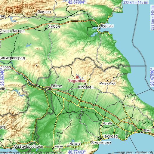 Topographic map of Yoğuntaş