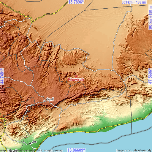 Topographic map of Khawrah