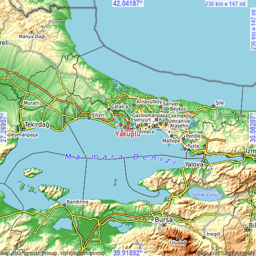Topographic map of Yakuplu