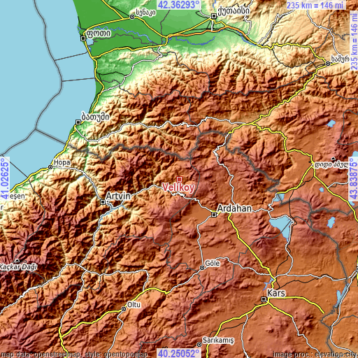 Topographic map of Veliköy