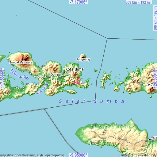 Topographic map of Naru