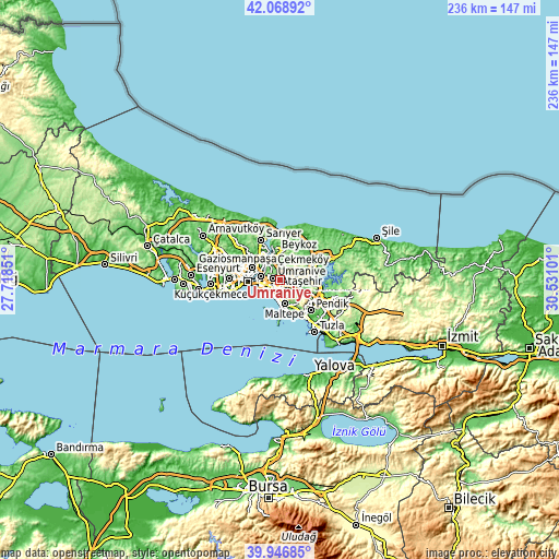 Topographic map of Umraniye