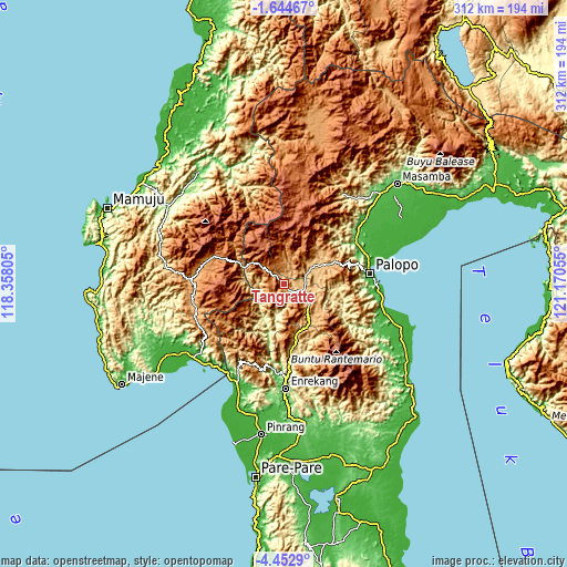 Topographic map of Tangratte