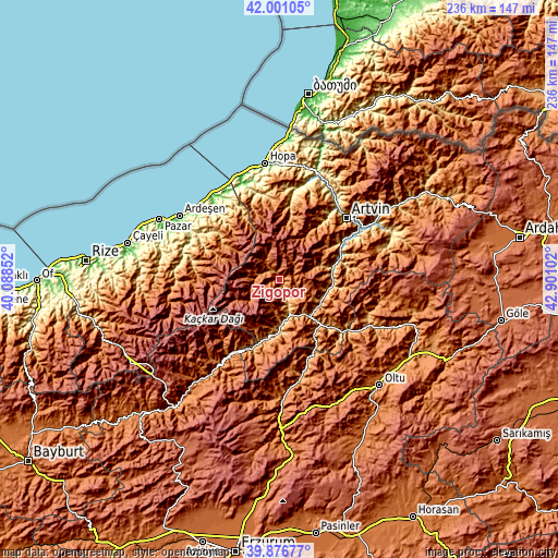 Topographic map of Zigopor