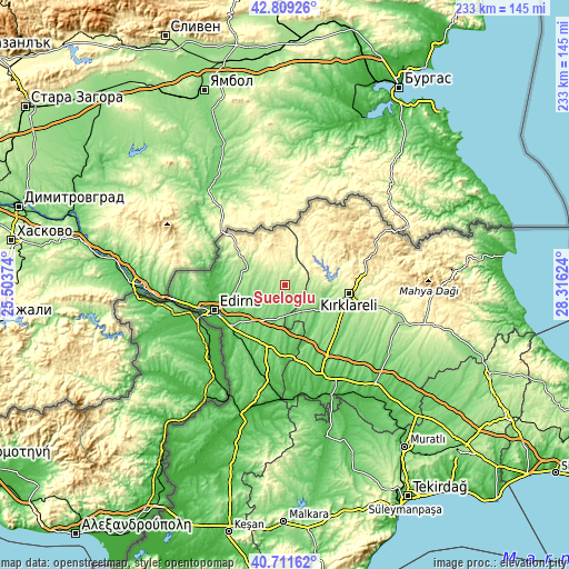 Topographic map of Süloğlu