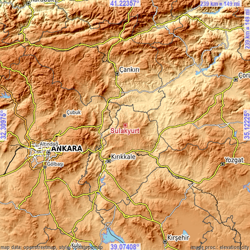 Topographic map of Sulakyurt