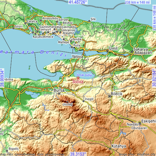 Topographic map of Sölöz