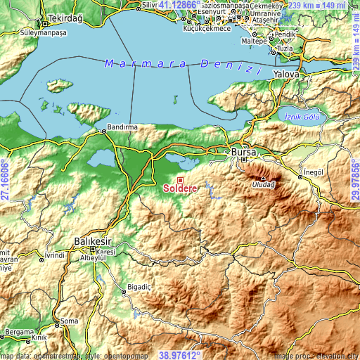 Topographic map of Soldere